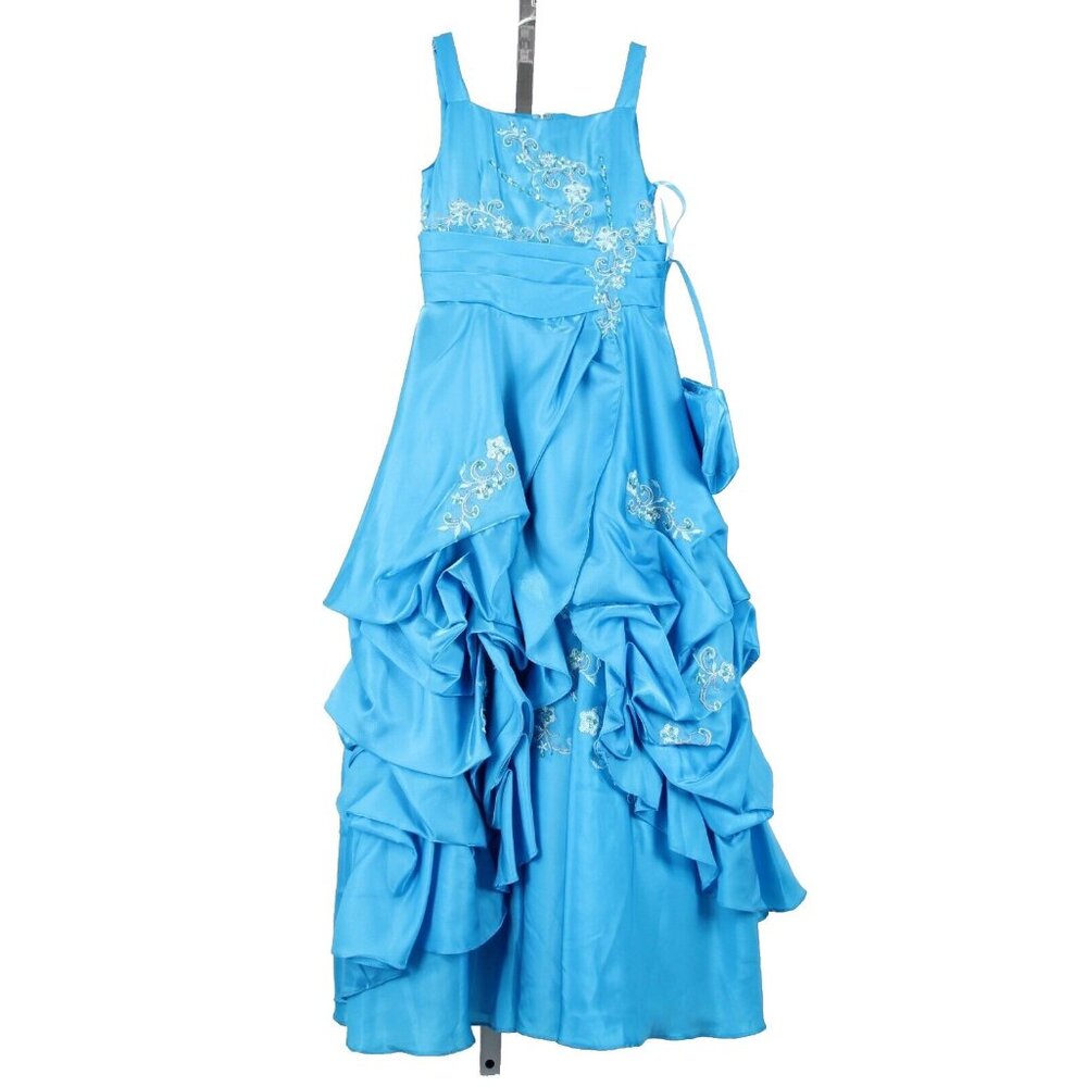 Mary's Bridals Sz 6 Girls Blue Sequin Beaded W/ Purse 100% Polyester Dress